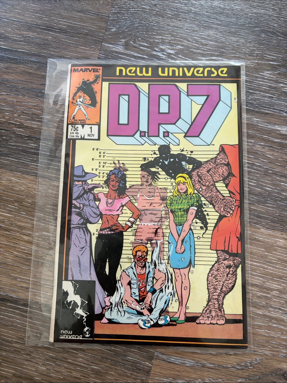 Marvel D.P.7 Comic Book Cover - Pink, Blue, Yellow Accents